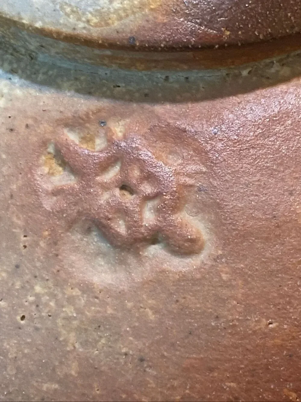 MCM Studio Art Pottery Squat Seed Weed Pot Brown Blue Green Glaze Marked